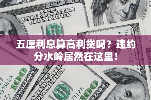 济南五厘利息算高利贷吗？违约分水岭居然在这里！
